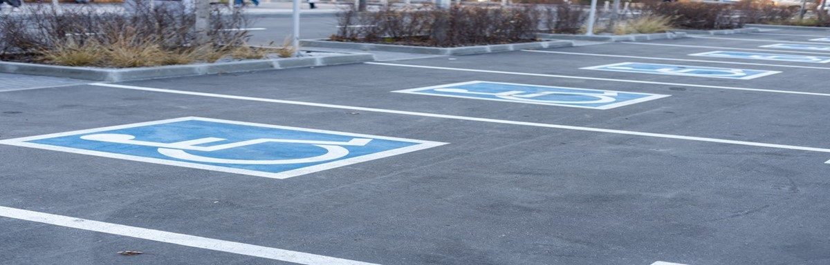 Row of handicap parking spots