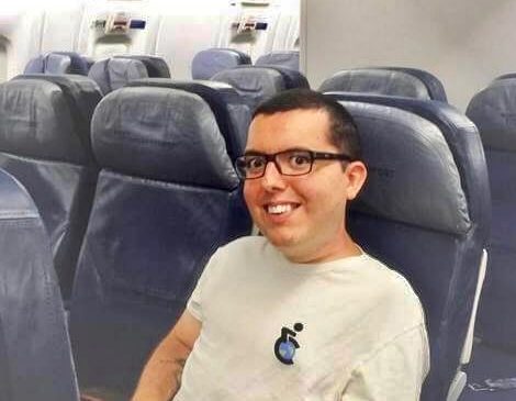 wheelchair user on airplane