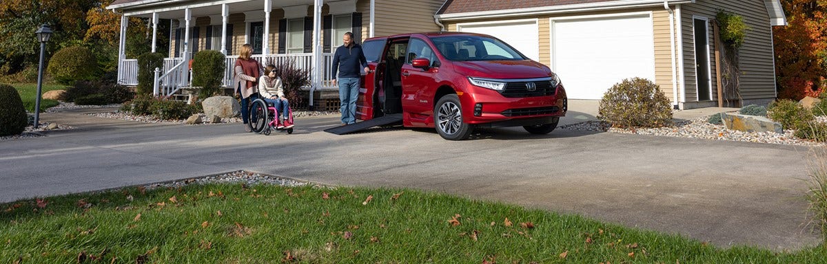 Wheelchair van sits on driveway