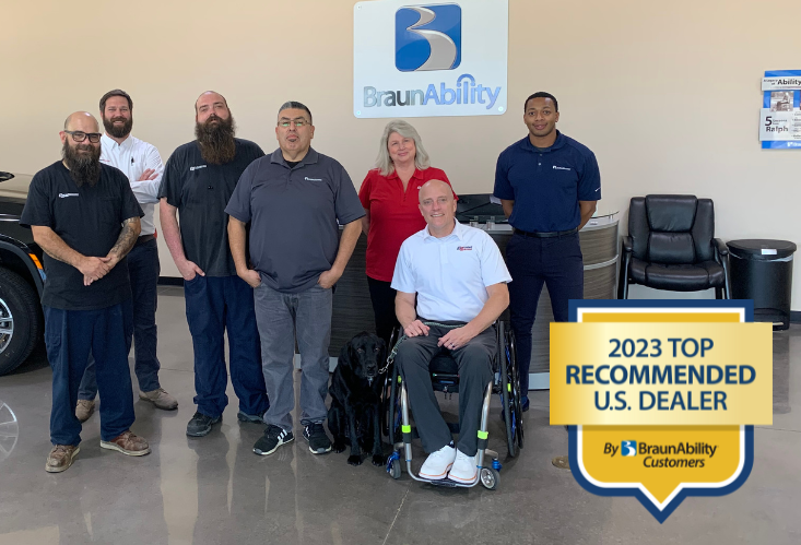 2023 top recommended U.S. dealer team by BraunAbility Customers