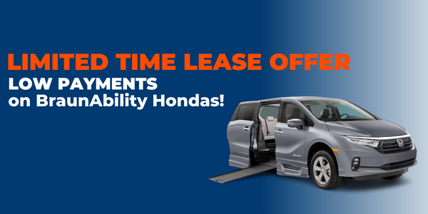 LIMITED TIME OFFER. Low payments on BraunAbility Hondas
