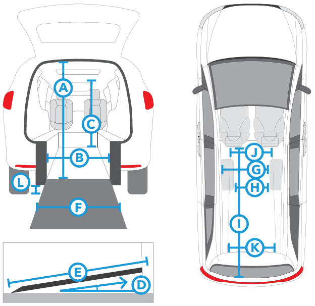 VMI Toyota Sienna Hybrid FWD Rear-Entry Wheelchair Van Dimensions