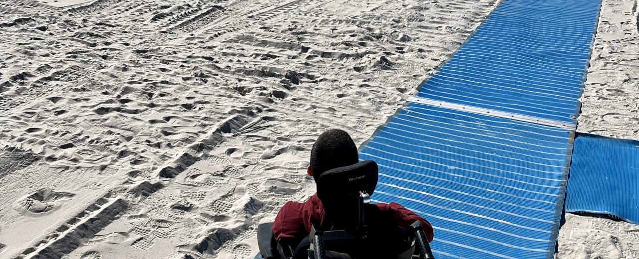 Wheelchair accessible beach at Gulf Shores, AL