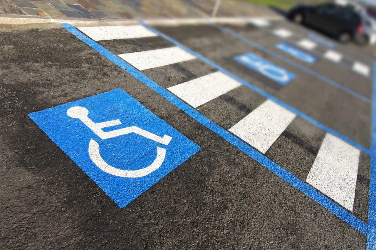 Handicap parking spaces with access aisles 