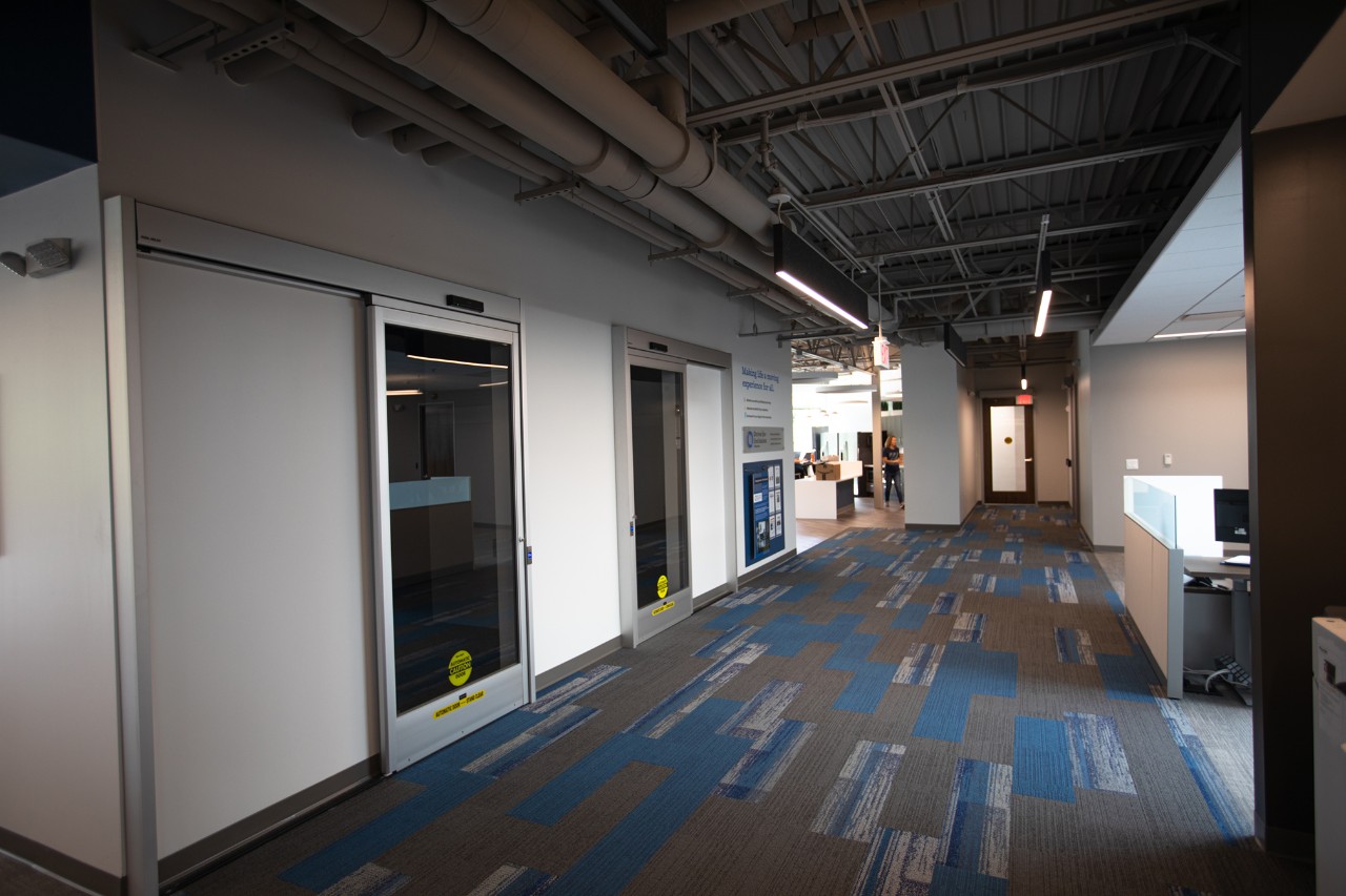 BraunAbility designed its new global headquarters with input from people with mobility challenges. The doorways and aisles are extra-large for easy maneuvering, and conference room doors are automatic.