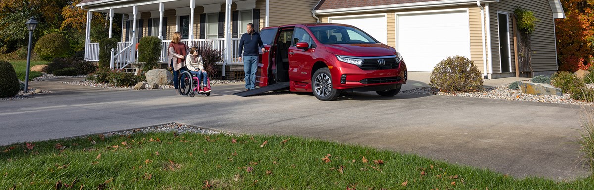 Wheelchair van sits on driveway