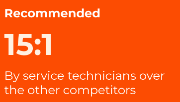 Recommended 15:1 by service technicians over our competitors