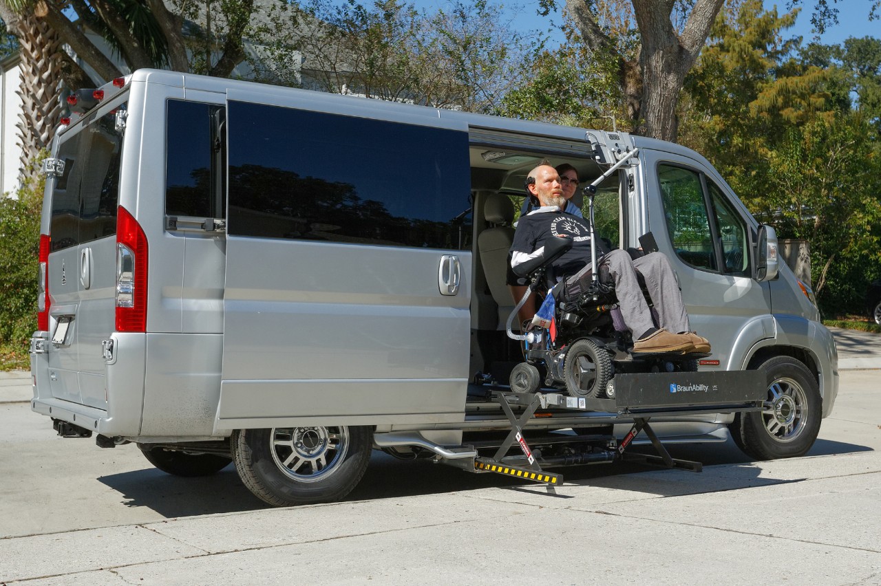 BraunAbility UVL on Full-Size Van with Scooter