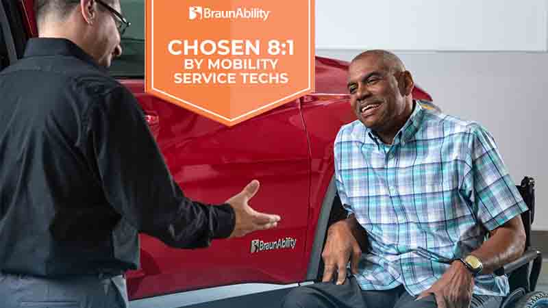 BraunAbility Chosen 8:1 by mobility service techs