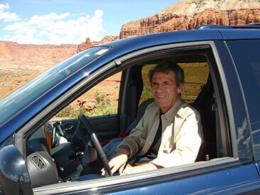 A ten time repeat BraunAbility Customer, Wil Friedman pictured in his van